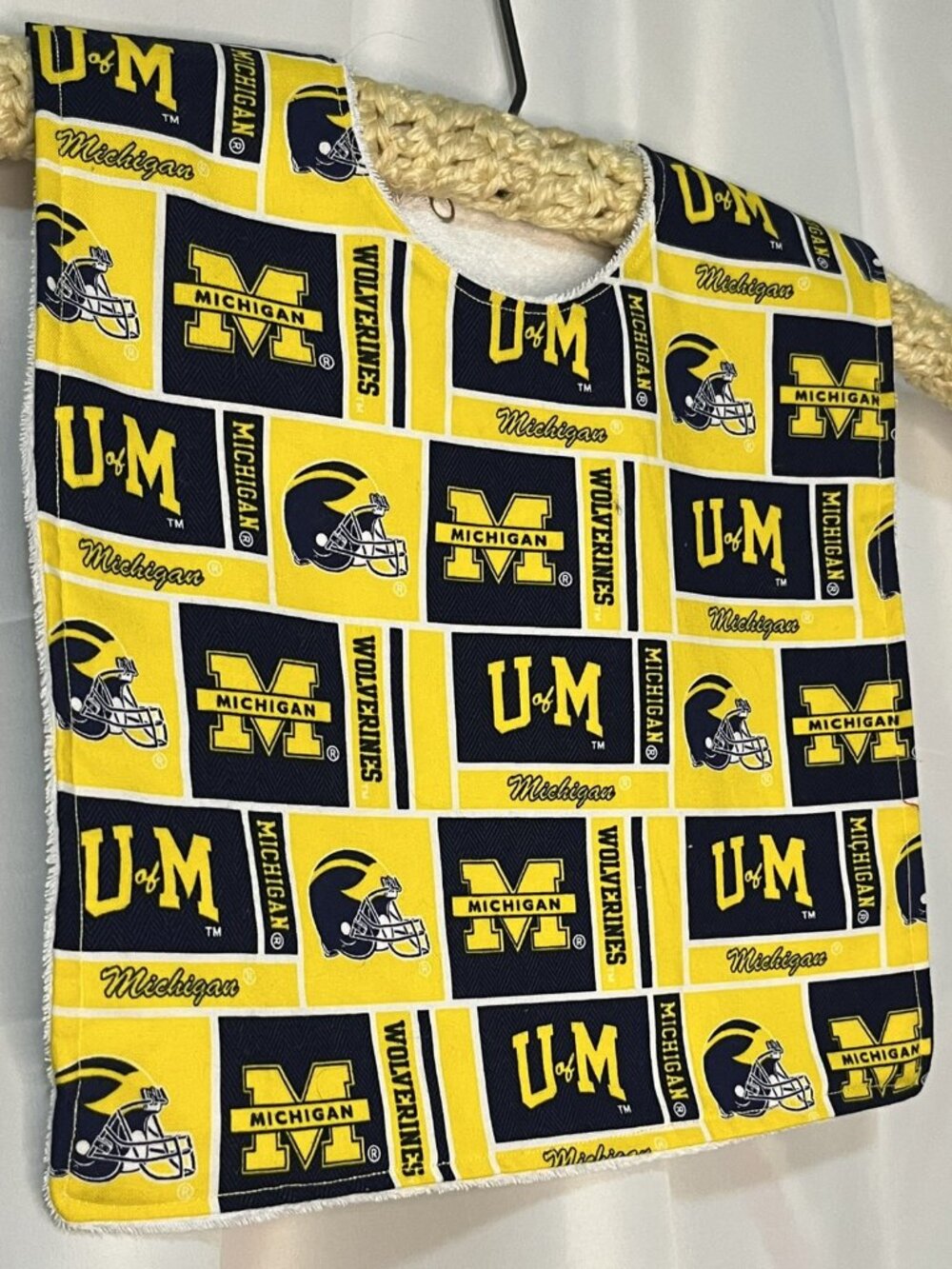Bib for Baby or Toddler - University of Michigan U of M Go Blue Football